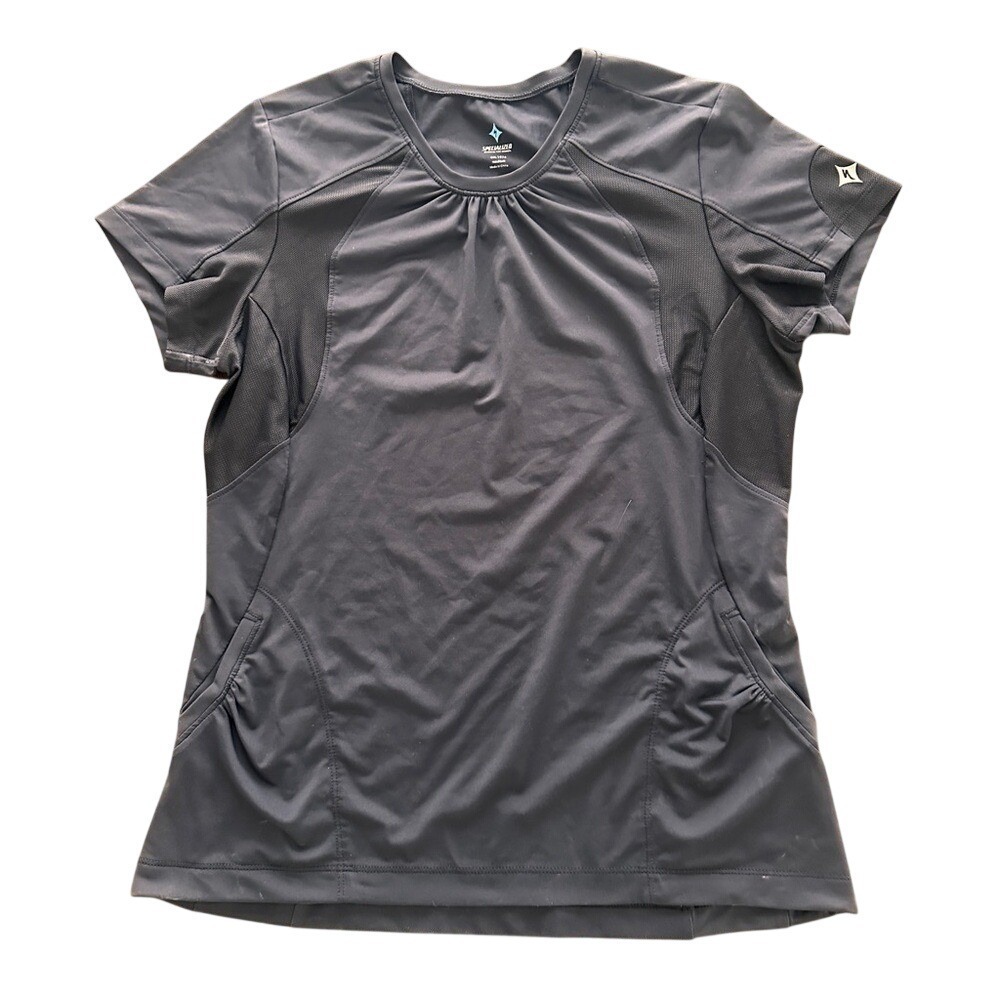 Specialized Cycling Shirt Womens Medium Black Excellent Mesh Panel Athletic Top